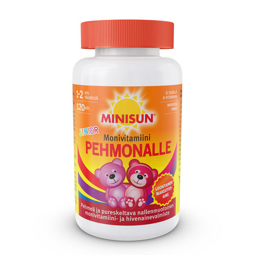 Minisun Pehmonalle monivitamiini junior 120 kpl pehmeä