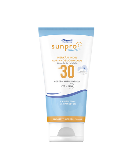 Sunpro herkän ihon aurinkos.voide sk30 150 ml kasvoille ja vartalolle