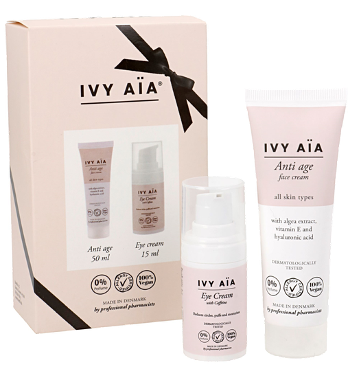 Ivy Aia anti-age lahjapakkaus, kasvovoide ja silmänympärysvoide