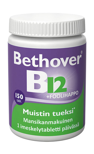 Bethover B12-vitamiini+Foolihappo 150 tabl