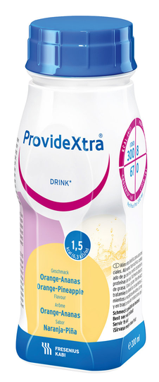 Providextra Drink 4x200 ml neste, täydennysravintovalmiste appelsiini-ananas