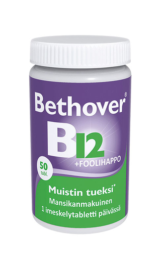 Bethover B12-vitamiini + foolihappo 50 tabl 1 mg/300 mikrog