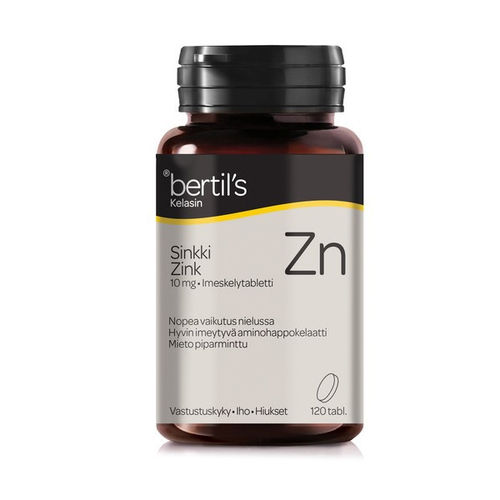 Bertil's Imeskeltävä Sinkki 10mg 120 tablettia