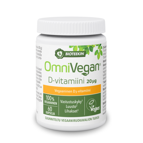 OmniVegan D-vitamiini 20 µg 60 kapselia