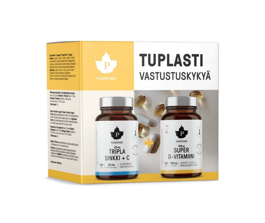 Puhdistamo Tuplapakkaus: Tuplasti Vastustuskykyä (Sinkki&D-vitamiini)
