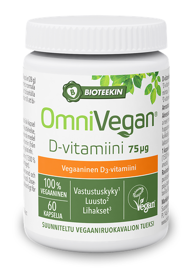 OmniVegan D-vitamiini 75 mikrog 60 kaps