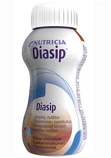 DIASIP 4x200 ml neste, täydennysravintovalmiste kaakao