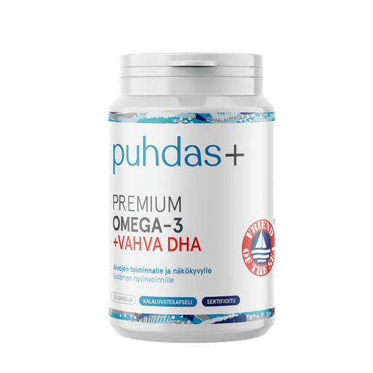 Puhdas+ Premium Omega-3 + Vahva DHA 90 kaps