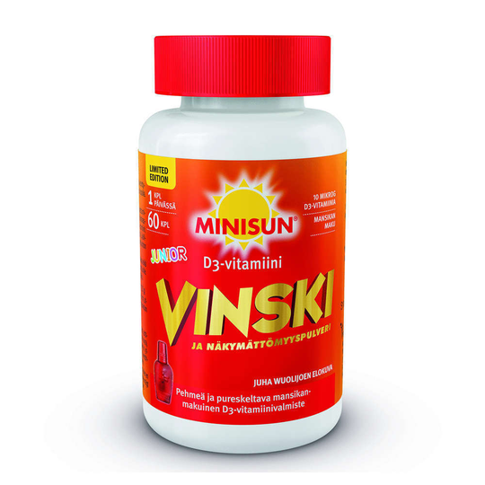 Minisun Vinski Junior D-vitamiini 10 mcg 60 kpl