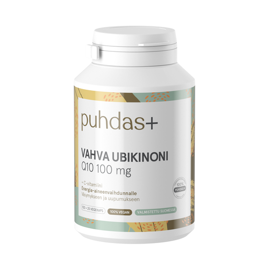 Puhdas+ Vahva Ubikinoni Q10 100 mg + C-vitamiini 100+25 kaps